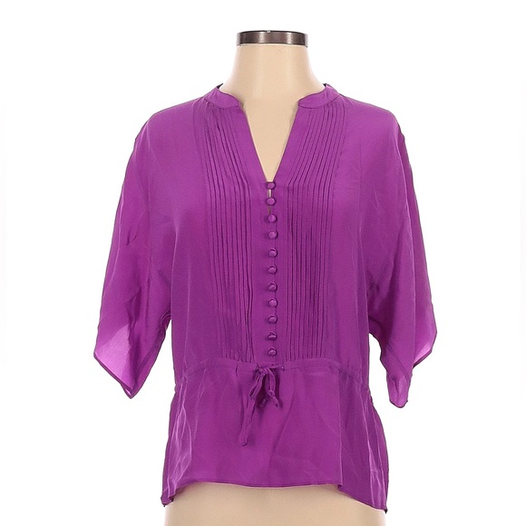 Banana Republic Tops - Silk Dolman Sleeve Purple Waist Tie Top